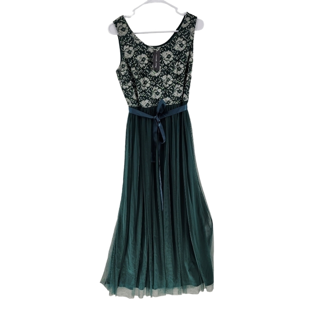 Candalite Women's Stretch Floral Lace Scoop Neck Sleeveless Tulle Dress - MP